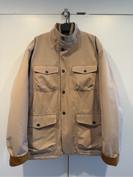 Barbour Other - Barbour Beige Cotton Field Jacket with Corduroy Cuffs